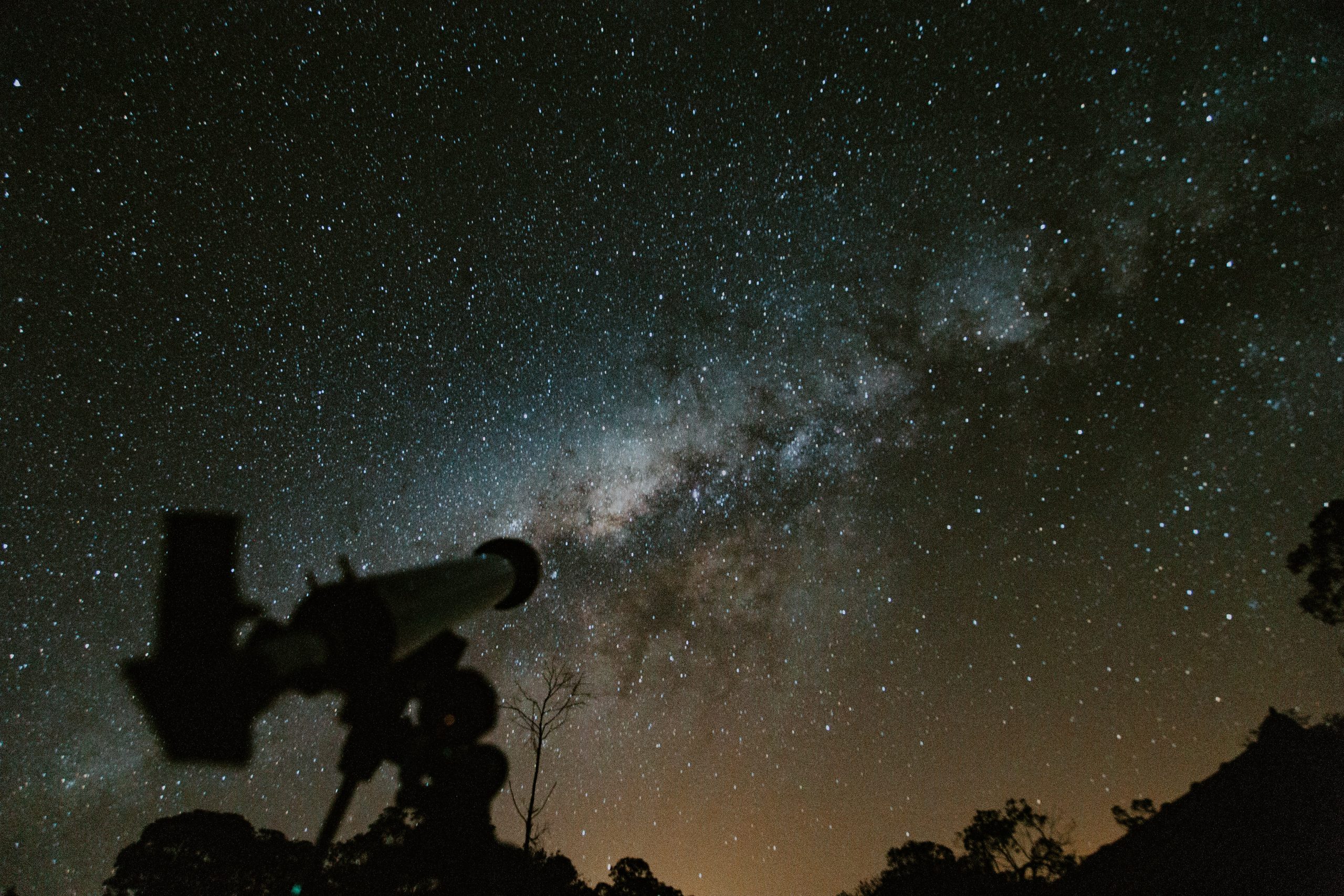 telescope aimed at the stars