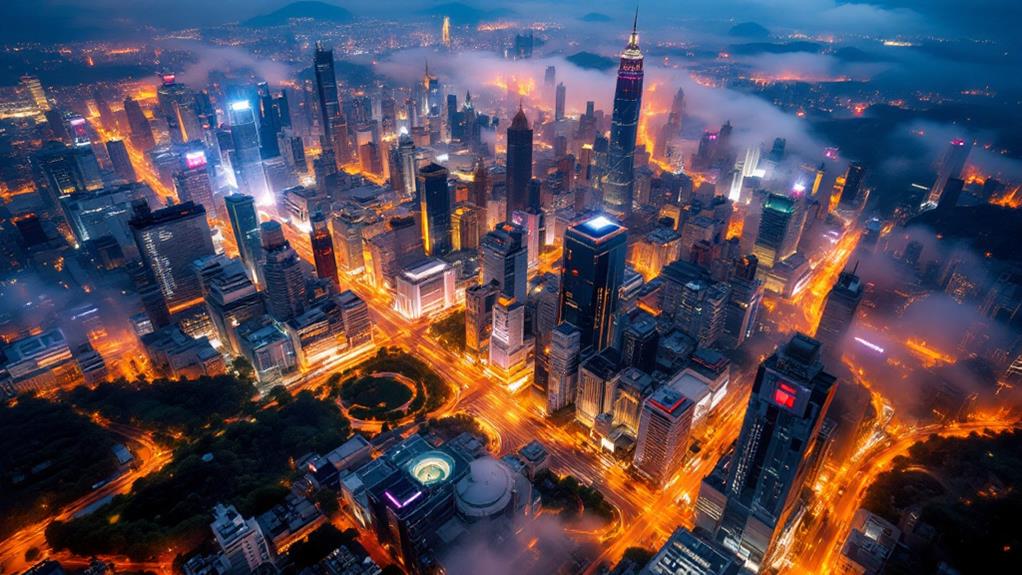rapidly expanding city areas