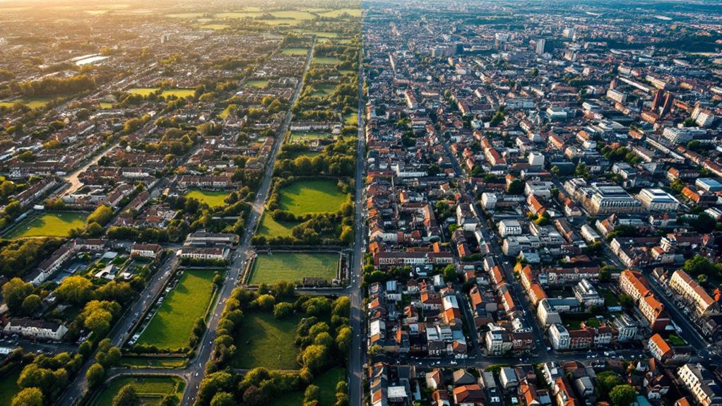 growth of suburban areas